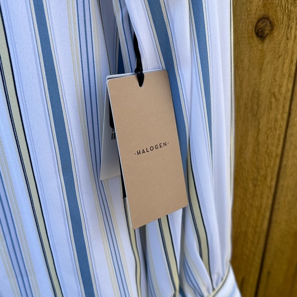 Halogen Vertical Stripe Woven Button-Up Shirt Size Small - Picture 9 of 10